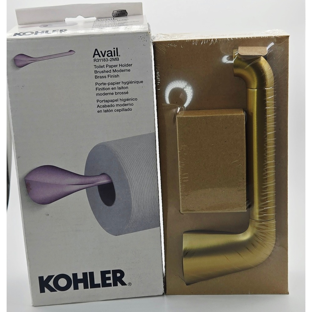 Kohler Avail Toilet Paper Holder Brushed Moderne Brass R31183-2MB NEW